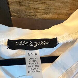 Cable and Gauge Sleeveless Tank Top in Radiant White